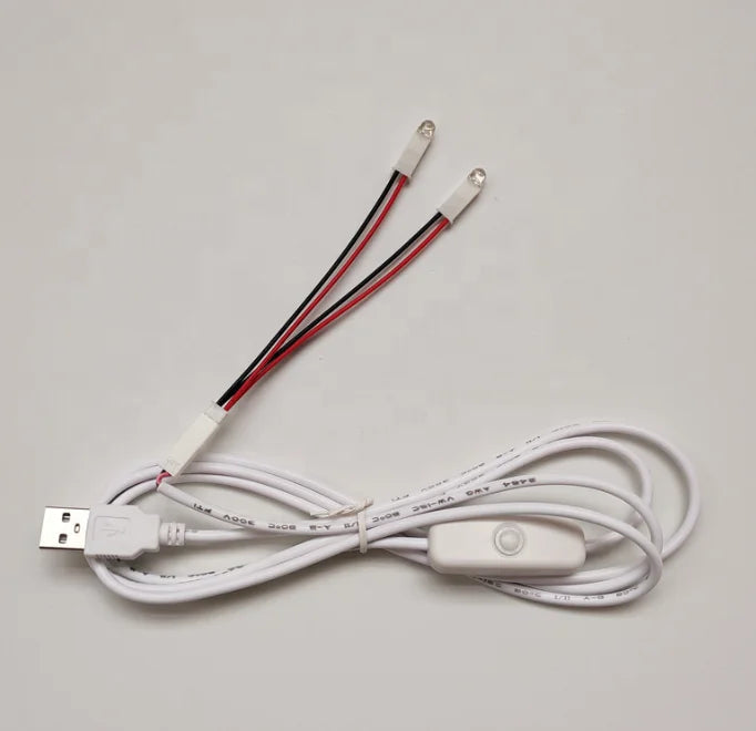 5mm LED Pre Wire Emitting Diode DIY Mini Night Lamp USB Light Source with On/off Dimmer Switch for Car Toy Christmas Party Gift