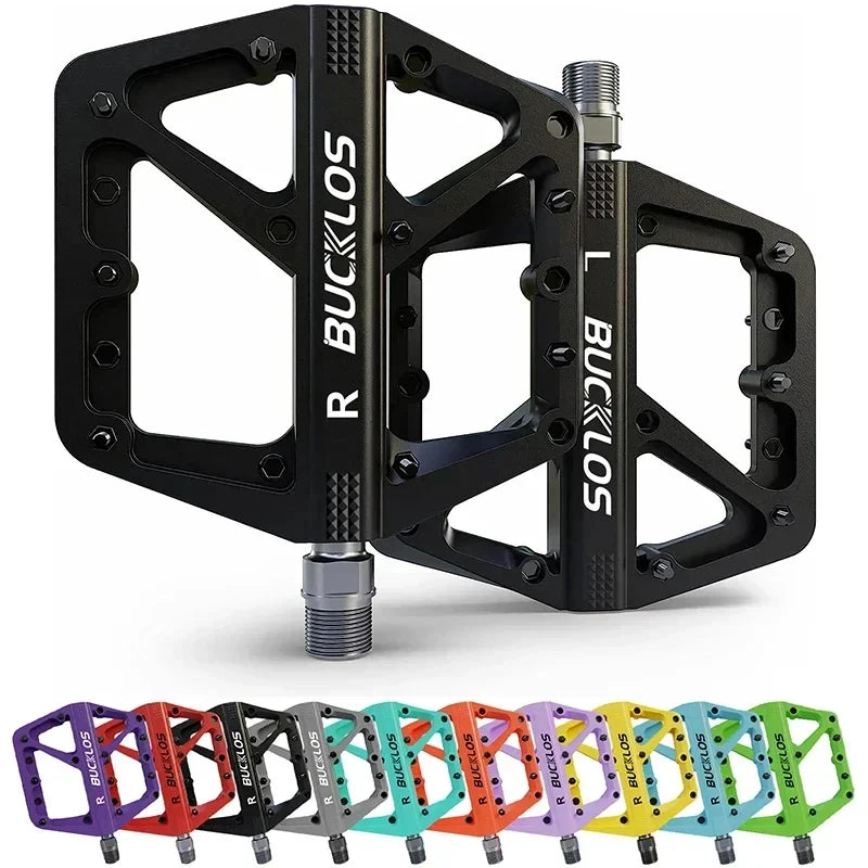 BUCKLOS Anti-Slip Bike Pedals 9/16" DU Bearing Mountain Bike Pedals Lightweight Nylon Mtb Folding Nylon Bicycle Parts