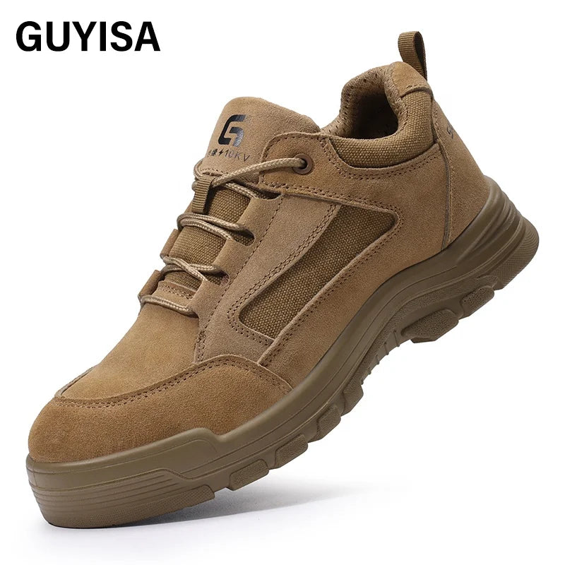 GUYISA New Brown up - to - Standard Plastic Toe Cap 10KV Insulated Anti - Smashing and Anti - Piercing Safety Shoes