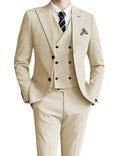 XXS-7XL Men's Three-Piece Wedding Dress Suit Set Single Breasted with Breathable and Plus Size Features Blazer Vest Pants
