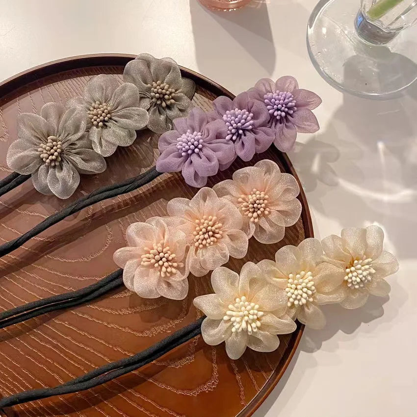 2022 New Arrival Hot Selling Women Fashion Sweet Simple Pearl Flower Hair Device Hair Curler Accessories for Lazy Girls