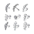 F136 Titanium Labret Studs 16G Lip Studs Zircon Earrings Piercing Internally Thread Cartilage Earring Flat Back Piercing Jewelry