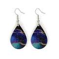 BINSHUO Wholesale Custom Bohemia Jewelry Waves Beaches Palm Printing Patterns Water Drop Pendant Women Lightweight Wood Earrings