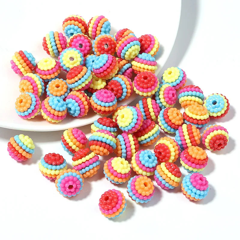 Bayberry Beads 50pcs/bag Wholesale 10mm/12mm Colorful ABS Imitation Pearl Acrylic High Quality CJ Crystal for Jewelry Making