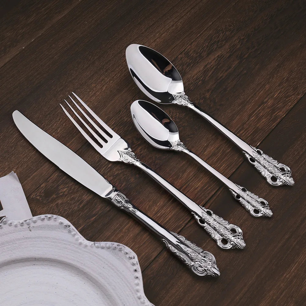 18/10 Stainless Steel Mirror Polish  Gorgeous Silverware Set Luxury Tableware