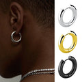 Hot Sale Gold Silver Black Hip Hop Huggie Hoop Earrings for Men Women Fashion Punk Jewelry Earrings Gift Accessories Couple Gift