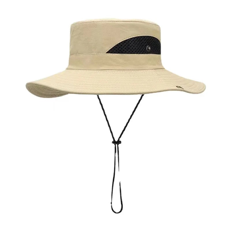 Wholesale Custom Wide Brim Mesh Two Sides Breathable Fishing Hats Summer Outdoor Camp Visor Bucket Boonie Hat Hat