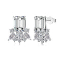 Dylam Luxurious Design Women Fine Jewelry Hypoallergenic S925 Silver Rhodium Plated Blue Clear 5A Zirconia Stud Earrings