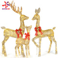2025 Christmas Decoration Outdoor Led 3d Lighted Animal Decoration Christmas Reindeer Motif Lights Manufacturer
