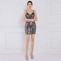 18826#new Banquet Beauty Magic Beads Party Short Strap Socialite Evening Dress