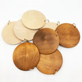50*5.5mm Unfinished Large Heavy Flat Circle Round Natural Wooden Discs with Hole and Jump Ring Pendant Charm Made in China