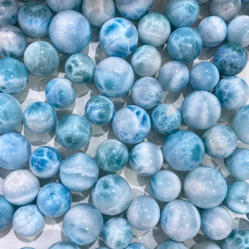 Wholesale Natural Larimar Sphere Healing Stone Crystal Ball Sphere for Home Decoration