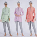 MOTIVE FORCE Full Covered Islamic Swimsuit Hijab Customizable Long Sleeve Muslim Swimwear Swimsuit Burkini Swimwear Woman