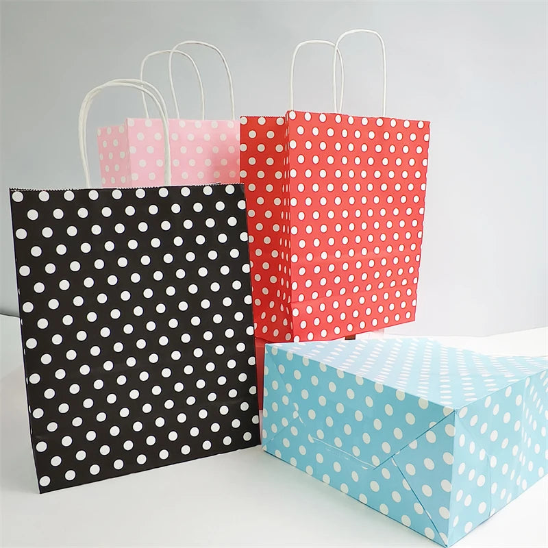 16*8*22cm Kraft Paper Bags 1200pcs Gift Bag With Handles for Wedding Party Craft Retail Packaging