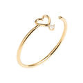 Gemnel Delicate 925 Sterling Silver 18k Gold Plated Thin Diamond Heart Cz Band Rings