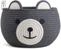 KUYUE Hand Made Cotton Rope Cartoon Basket Laundry Basket Weave Bag Baby Toy Storage Basket Foldable Shoes Rack OPP Bags Round