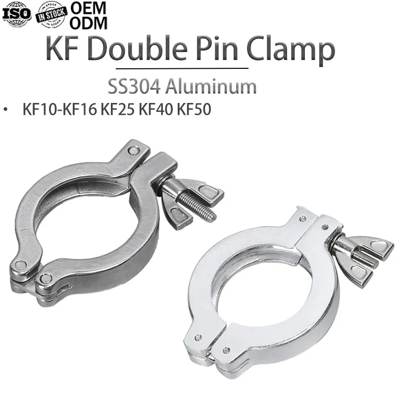 SS304/Aluminum Adjustable KF Swing Double Pin Clamp Wing Nut KF16-KF50 Vacuum Fitting Semiconductor Flanges Clamps QiiMii FCD81