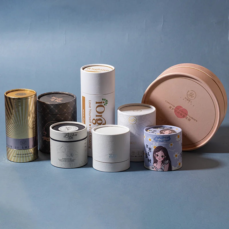 Custom Cylinder Size Craft Push up Cardboard Perfume Essential Oil Round Gift Packaging Oval Core 3 Paper Tube for Cosmetic