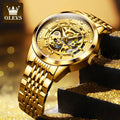 OLEVS 9920 New Hot Selling Stainless Steel Men Watch Bands Gold Wristwatch Tourbillon Fashion Automatic Mechanical Men Watches