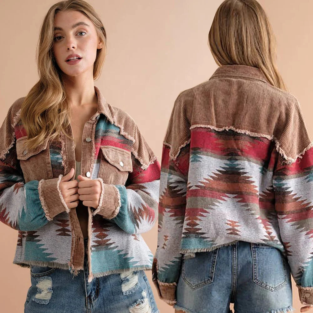America Market Top Rank Selling Winter New Fashion Style Waterproof Printed Woven Denim Outwear Jacket for Women