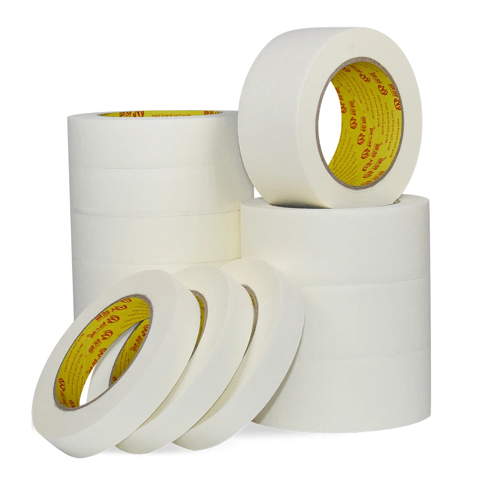Factory Wholesale Auto Paint Masking Adhesive Tape Crepe PE Material Rubber-Based Masking Paper Residue-Free for Automotive Use