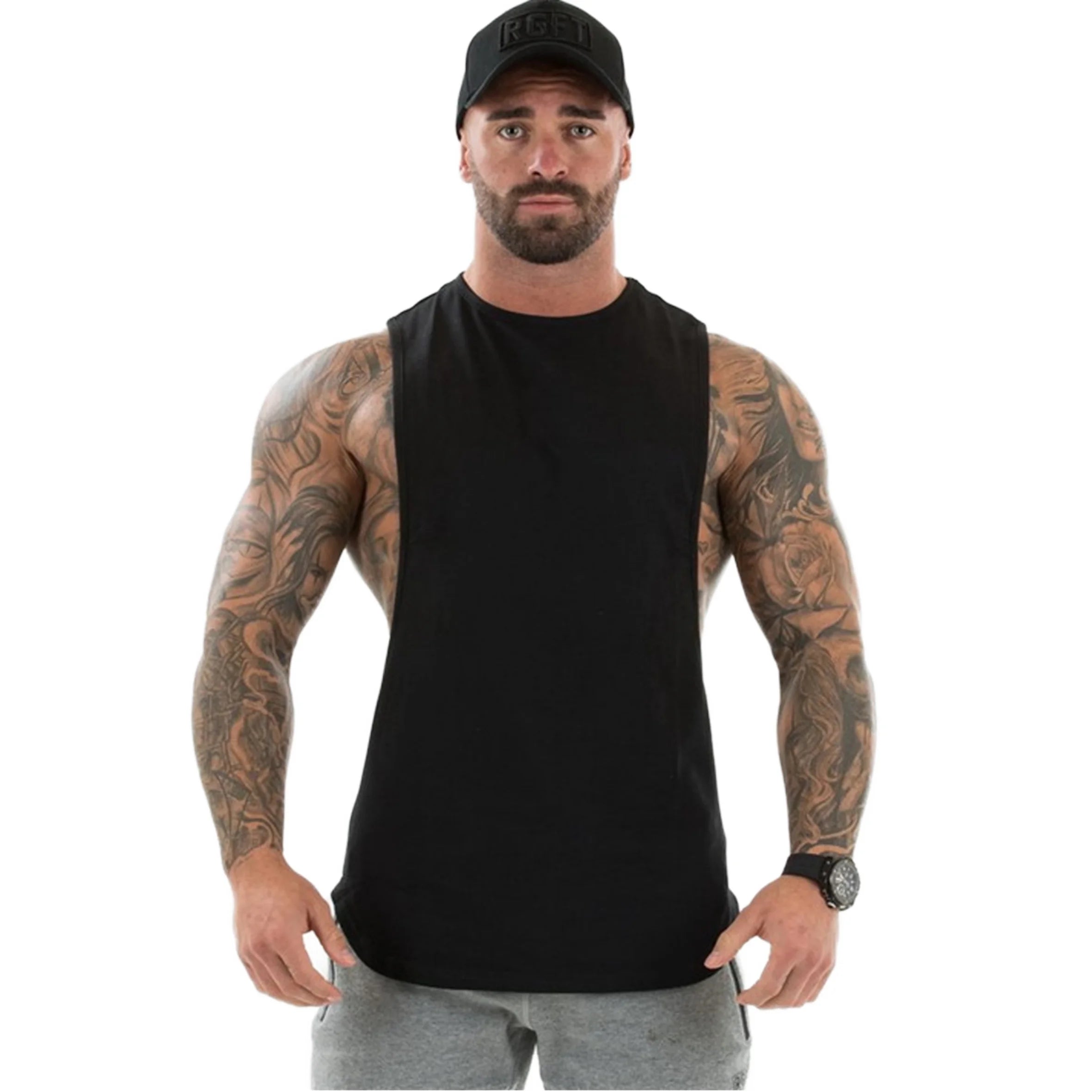 PASUXI New Arrival Men's Gym Vest Muscle Sleeveless Training Tank Top Basketball Fitness Workout Shirt