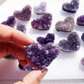Wholesale Natural Amethyst Cluster Heart Gemstone Decor Hand-carved Mini Natural Crystal Amethyst Cluster Heart Pendant