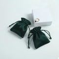 7*9cm Luxury Dark Green Earring Pouch for Display and Storage Drawstring Suede Leather Pouches Flannel Bag