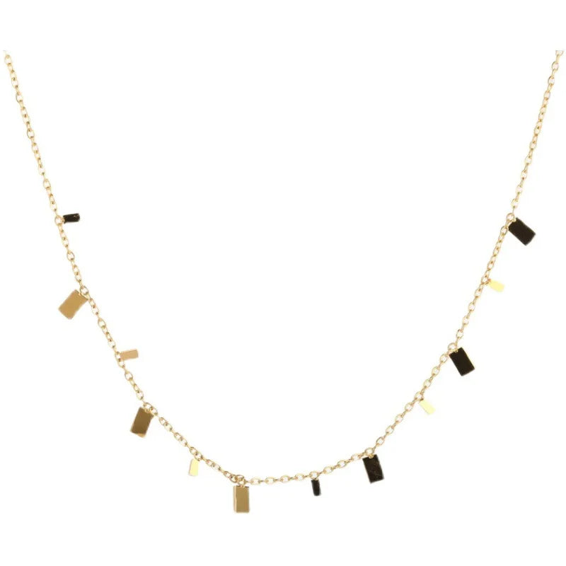 2023 New Fashion Geometric Pendant Necklace 18K Gold Plating Chain Vintage for Wedding Anniversary Made Stainless Steel Gift