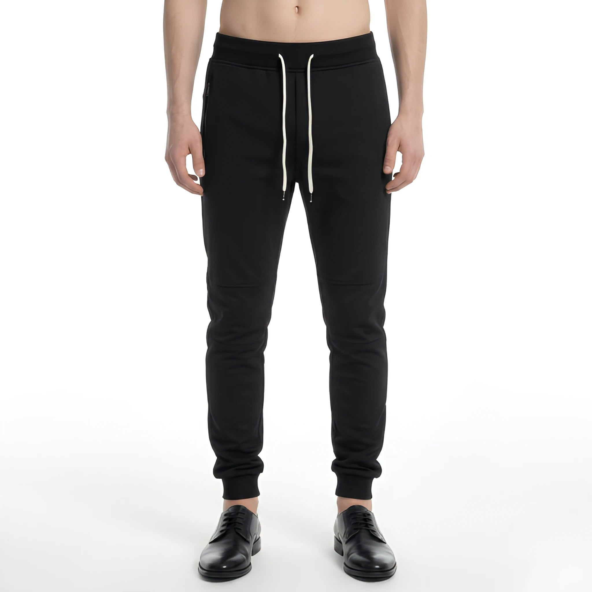 A84 New Men's Lightweight Casual Breathable Eco-Friendly Polyester Sports Pants Spring Slim Stretch Fitness Trousers Gym Workout