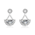 Elegant wedding jewelry 925 sterling silver women simple semicircle CZ diamond zircon stud earrings