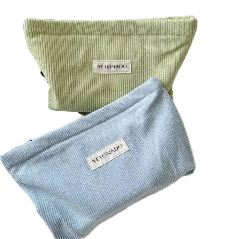 Women's New Solid Color Fashionable Makeup Bag with Zipper Portable Handbag Lipstick Pocket Change Purse Storage Letter Pattern