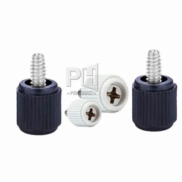 Computer case Rubber Head Cross Hand Screw Black Inch 6#-32 Knurled Thumb Screw