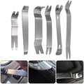 6PCS Kit Trim Door Clip Panel Dash Dashboard Audio Radio Interior Repair Removal Tool Metal Silver Color Car Removal Pry Tool
