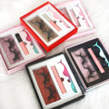 Popular Logo Printed Makeup Tool Box 1 Pair of Full Strip Eyelash with Tweezer and Glue Set Customizable False Eyelash Box