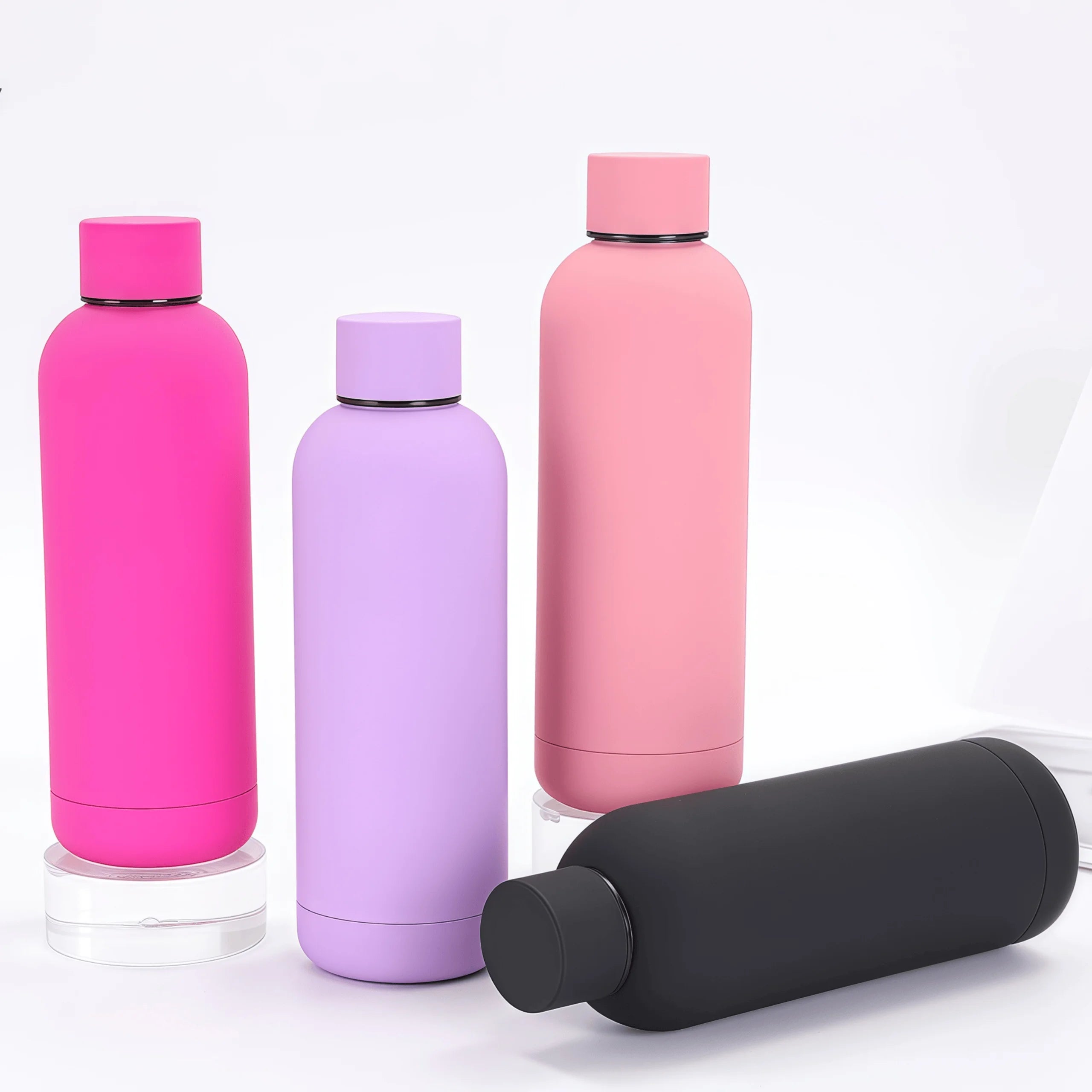 Factory Price 500ml Stainless Steel Sports Bottle Rubberized Grip Double Wall Vacuum Tumbler Small Mouth 12-24hr Thermal