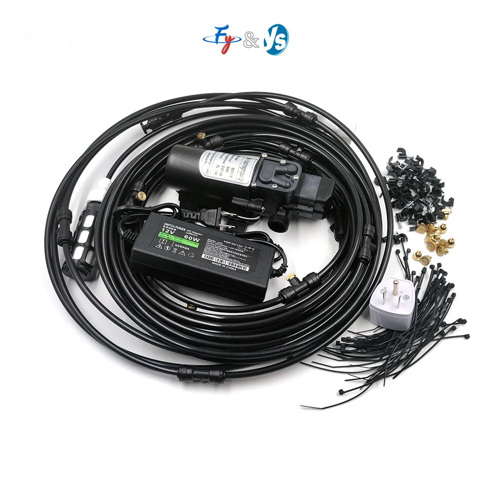 6-18m DIY Mist Fogger Cooling System Low Pressure Water Mist Humidification Cooling Fog System