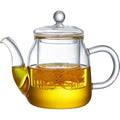 Cheap Heat Resistant Explosion-proof Glass Transparent Tea Services Set Teapot Infuser Warmer Glass Teapot