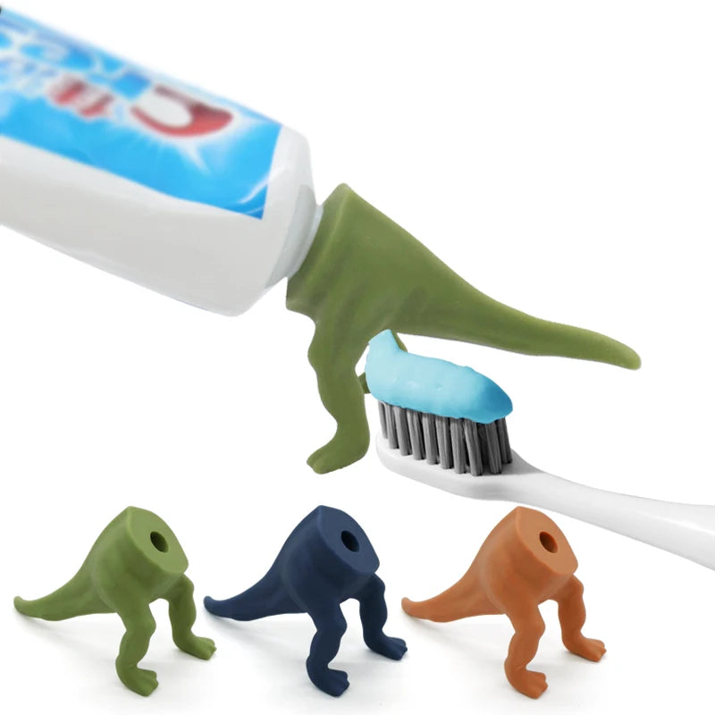 Creative Silicone Dinosaur Butt Toothpaste Topper Funny Brush Teeth Cover Kids Toothpaste Squeezer Pooping Toothpaste Dispenser