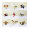 Men and Women Jewelry Gift Brooch Retro Fashion Garment Sweater Diamond Corsage Ornament Suit Insects Flamingo Bee Lapel Pins