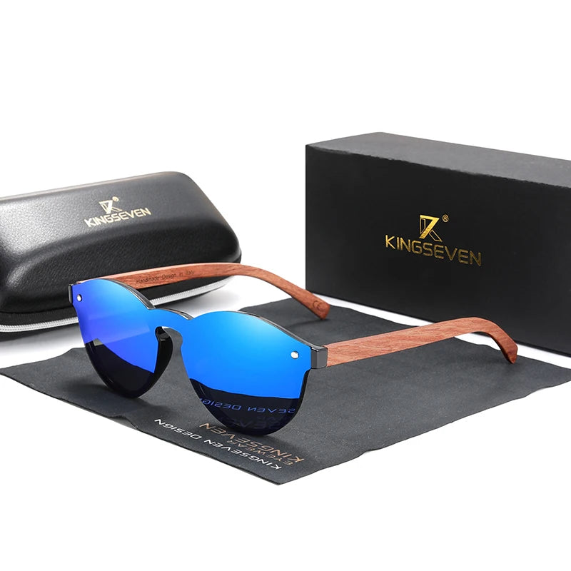 KINGSEVEN Bubinga Custom LOGO Natural Wooden Sunglasses New Men's Polarized Wooden Fashion Sunglasses B5791