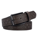 Men's Vintage Pattern PU Belt in New Western Style with Fashionable Metal Rivet Bead Alloy Buckle