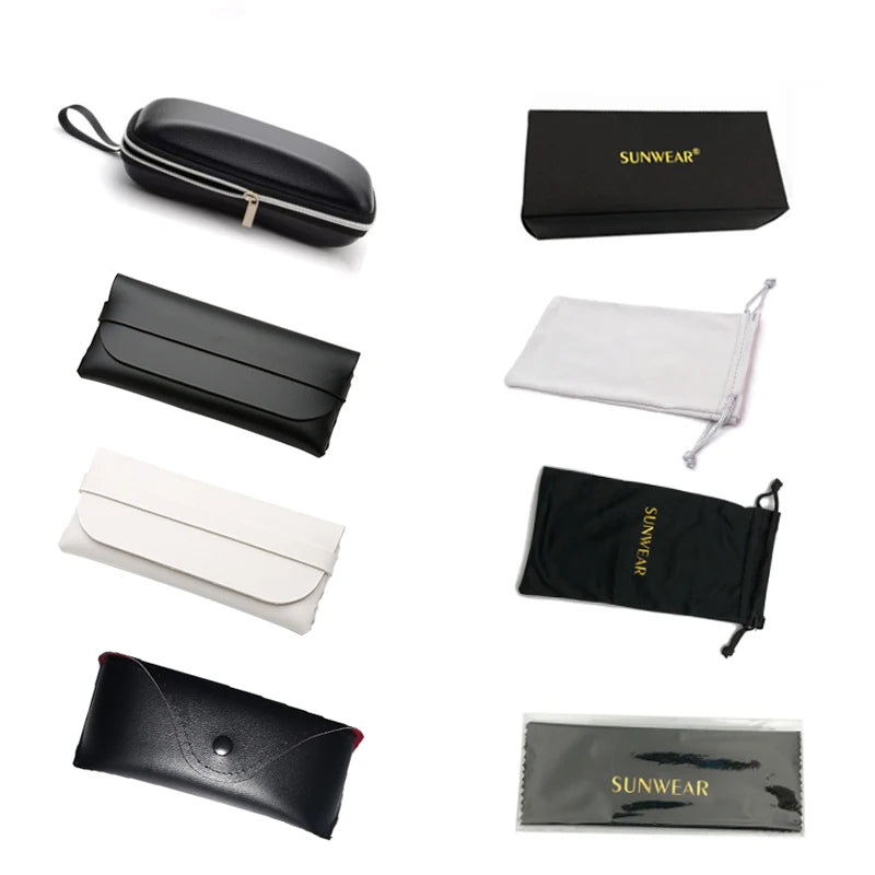 Portable 1Pcs Black Zipper Sunglasses Box Hard Polarized PC Frame Travel Pack Pouch Glasses Case with Card Carton Accessories