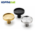 Koppalive Contemporary Round Brushed Gold Black Unlaquered Brass Furniture Drawer Hardware Solid Brass Kitchen Cabinet Knobs MegaBDM