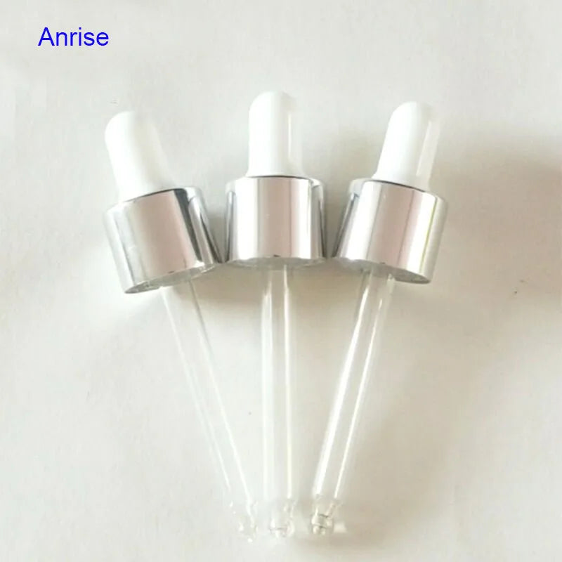 18/410 18mm Glossy Silver Aluminium Closure Glass Pipette Dropper Cap for Essential Oil Bottles