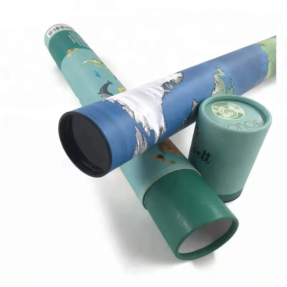 Customize Long Size Biodegradable Cardboard Poster Packaging Mailing Paper Tubes with Stamping for Shipping Yoga Mat Canister