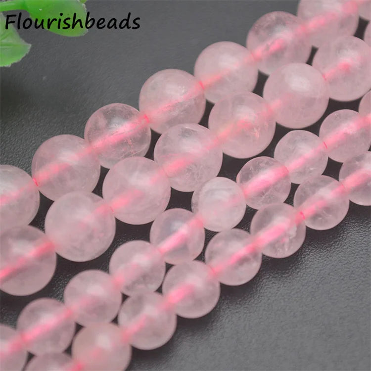 Jewelry Making Supplies Wholesale Natural Gemstone Multi Size 4mm 6mm 8mm 10mm 12mm Round Healing Rose Quartz Stone Loose Beads