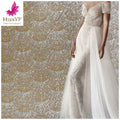 Super Shining Top Quality French Fashion Trendy White Color Bridal Laces Fabric for Wedding Party Events HY1688-4