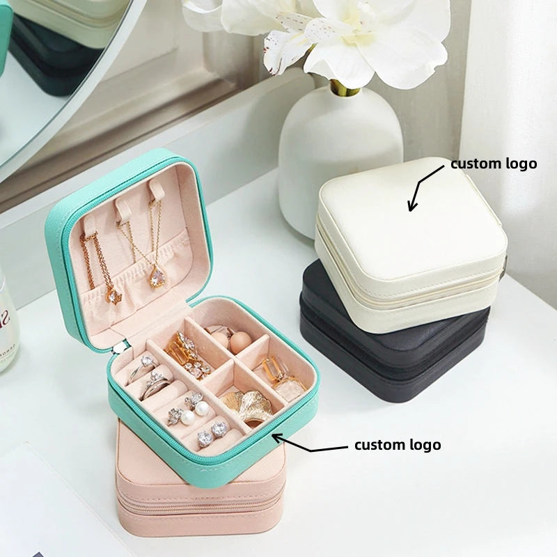 Wholesale Luxury PU Necklace Box Travel Jewelry Organizer Case Leather Travel Jewelry Case Box
