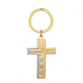 Stainless Steel Christian Cross Keychains Gift for Ladies Gentlemen Jesus Prayer Religious Gift for Kids Children Amulet Pendant